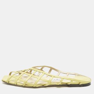 Jimmy Choo Green Leather sai Flat Sandals Size 40, Sandals - Luxury Closet catalog