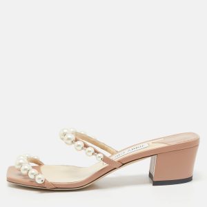 Jimmy Choo Beige Leather Amara Slide Sandals Size 36, Sandals - Luxury Closet catalog