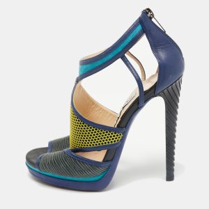 Jimmy Choo Multicolor Leatherand Suede Mix Media Lythe Honeycomb Platform Sandals Size 37, Sandals - Luxury Closet catalog