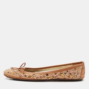 Jimmy Choo Brown Leather Crystal Embellished Ballet Flats Size 40, Flats - Luxury Closet catalog