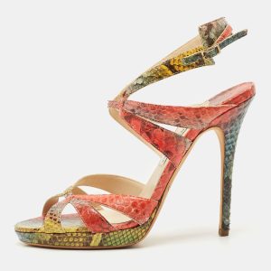 Jimmy Choo Multicolor Python Ankle Strap Sandals Size 40, Sandals - Luxury Closet catalog