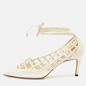 Jimmy Choo White Leather Soraya Ankle Wrap Pumps Size 38, Pumps - Luxury Closet catalog