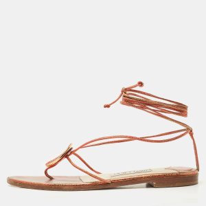 Jimmy Choo Multicolor Leather Flat Ankle Wrap Sandals Size 37, Sandals - Luxury Closet catalog