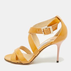 Jimmy Choo Brown Patent Leather Ankle Strap Sandals Size 36, Sandals - Luxury Closet catalog