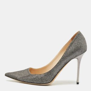 Jimmy Choo Silver Metallic Lurex Fabric Romy Pointed Toe Pumps Size 38, Pumps - Luxury Closet catalog