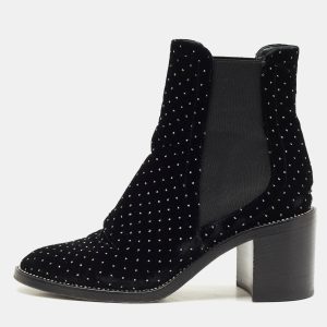 Jimmy Choo Black Velvet Crystal Embellished Ankle Boots Size 39, Boots - Luxury Closet catalog
