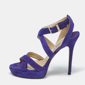 Jimmy Choo Purple Suede Maitai Platform Sandals Size 38.5, Sandals - Luxury Closet catalog