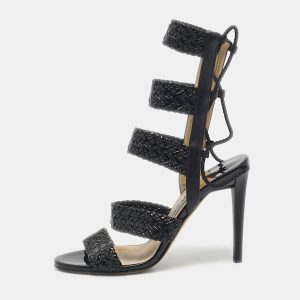 Jimmy Choo Black Patent and Leather Lima Gladiator Sandals Size 37, Sandals - Luxury Closet catalog
