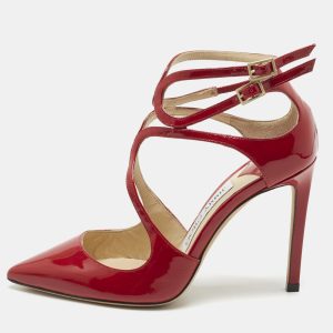 Jimmy Choo Red Patent Leather Lancer Strappy Pumps Size 34, Pumps - Luxury Closet catalog