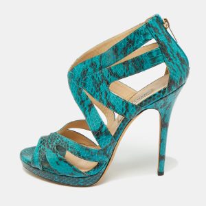 Jimmy Choo Blue Python Collar Platform Sandals Size 41, Sandals - Luxury Closet catalog