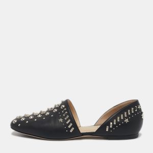 Jimmy Choo Black Leather Globe Studded Ballet Flats Size 38.5, Flats - Luxury Closet catalog