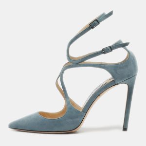 Jimmy Choo Light Blue Suede Lancer Pumps Size 38.5, Pumps - Luxury Closet catalog