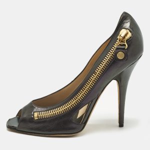 Jimmy Choo Vintage Purple Leather Zip Detail Open Toe Pumps Size 39, Pumps - Luxury Closet catalog
