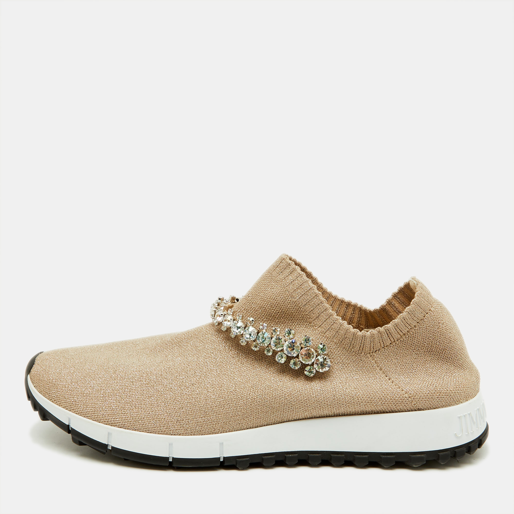 Jimmy Choo Beige Knit Fabric Crystal Embellished Verona Sneakers Size 37, Athletic Shoes & Sneakers - Luxury Closet catalog