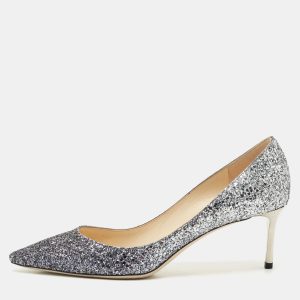 Jimmy Choo Navy Blue/Silver Degrade Glitter Romy Pumps Size 41, Pumps - Luxury Closet catalog
