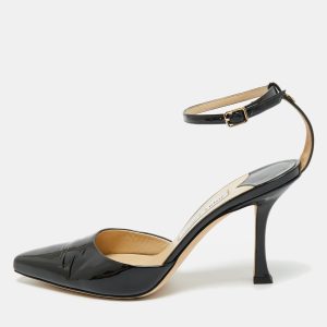 Jimmy Choo Black Patent Leather Saeda Mary Jane Pumps Size 38.5, Pumps - Luxury Closet catalog