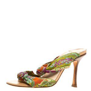 Jimmy Choo Multicolor Fabric Knot Slide Sandals Size 37, Sandals - Luxury Closet catalog