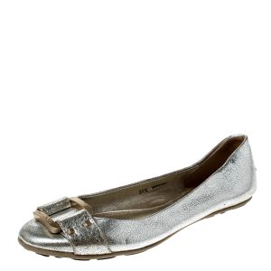 Jimmy Choo Metallic Silver Leather Ballet Flats Size 38.5, Flats - Luxury Closet catalog