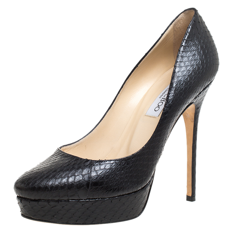 Jimmy Choo Black Python Leather Cosmic Platform Pumps Size 39, Pumps - Luxury Closet catalog