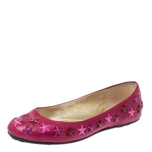 Jimmy Choo Pink Leather Western Star Studded Ballet Flats Size 38, Flats - Luxury Closet catalog