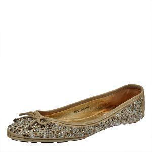 Jimmy Choo Grey Crystal Embellished Suede Weber Ballet Flats Size 38.5, Flats - Luxury Closet catalog