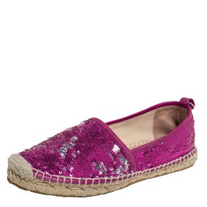 Jimmy Choo Pink Sequin Espadrille Flats Size 38.5, Flats - Luxury Closet catalog