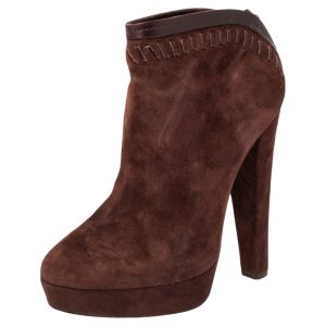 Jimmy Choo Burgundy Suede Back Zipper Ankle Boots Size 37, Boots - Luxury Closet catalog