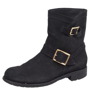 Jimmy Choo Black Suede Ankle Boots Size 39.5, Boots - Luxury Closet catalog