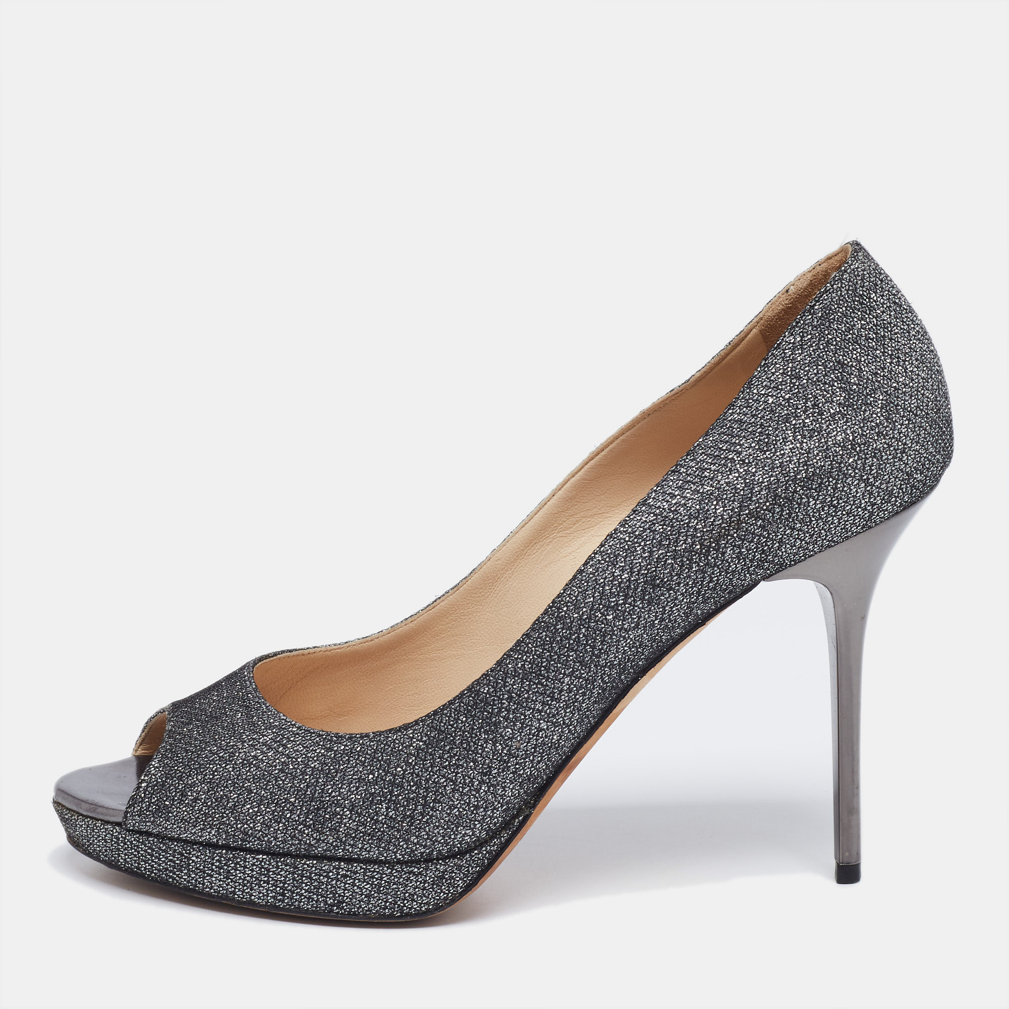 Jimmy Choo Silver Glitter Dahlia Platform Pumps Size 40, Pumps - Luxury Closet catalog