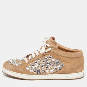 Jimmy Choo Beige Suede Miami Crystal Embellished Sneakers Size 41, Athletic Shoes & Sneakers - Luxury Closet catalog