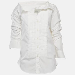 Johanna Ortiz White Cotton Pintuck Detail Shirt S, Shirts & Tops - Luxury Closet catalog