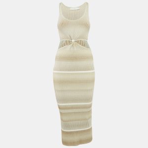 Jonathan Simkhai Grey Rib Knit Cut-Out Midi Dress S, Dresses - Luxury Closet catalog