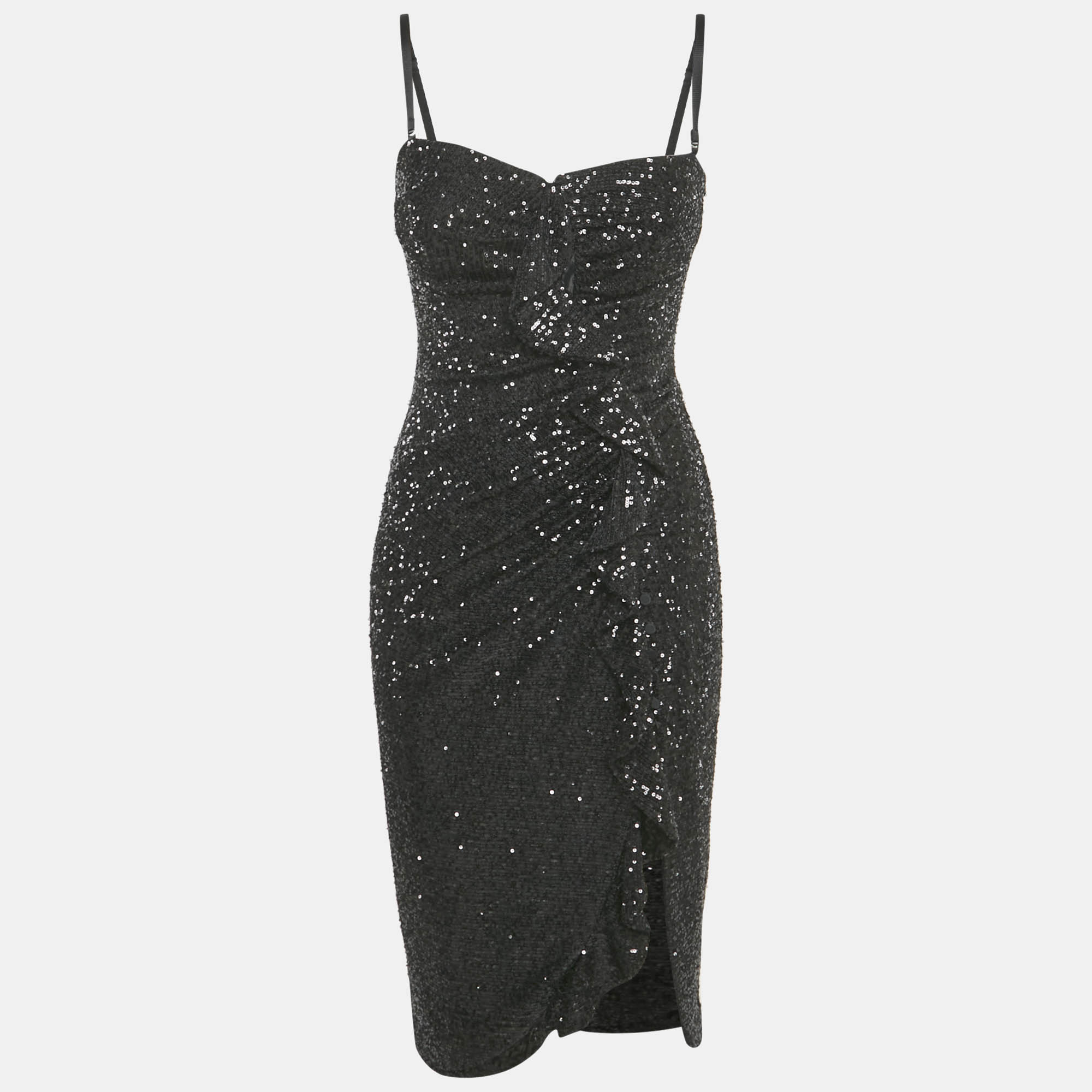 Jonathan Simkhai Black Sequined Midi Dress S, Dresses - Luxury Closet catalog