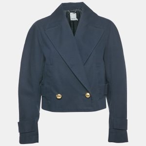 Jonathan Simkhai Navy Blue Cotton Double Breasted Olina Cropped Jacket S, Coats & Jackets - Luxury Closet catalog