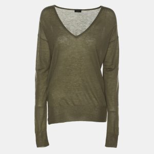 Joseph Olive Green Cashmere Knit Sweater M, Sweaters & Cardigans - Luxury Closet catalog