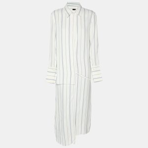 Joseph White/Blue Striped Viscose Midi Dress S, Dresses - Luxury Closet catalog