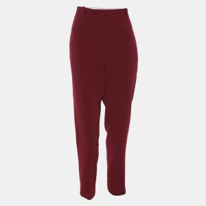 Joseph Burgundy Stretch Crepe Trousers M, Clothing - Luxury Closet catalog