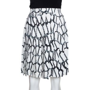 Joseph Monochrome Rope Printed Silk Pleated Skirt M, Skirts - Luxury Closet catalog