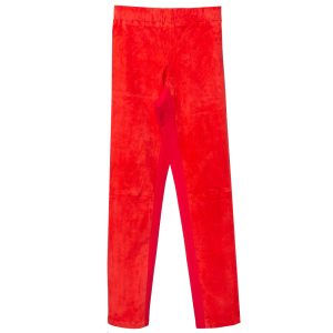 Joseph Red Lambskin & Cotton Stretch Leggings S, Clothing - Luxury Closet catalog