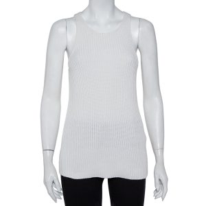 Joseph White Cable Knit Cotton Racer Back Detail Tank Top XS, Shirts & Tops - Luxury Closet catalog