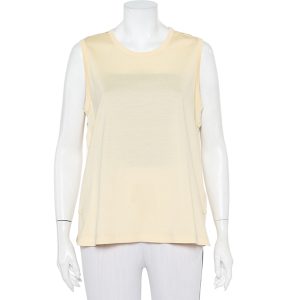 Joseph Yellow Jersey & Silk Satin Side Button Detail Tank Top L, Shirts & Tops - Luxury Closet catalog