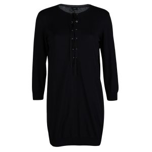 Joseph Black Knit Criss Cross Tie-Up Detail Long Sleeve Top S, Shirts & Tops - Luxury Closet catalog