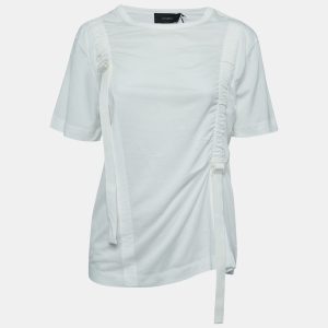 Joseph Off White Cotton Adjustable Strap Detailed Half Sleeve T-Shirt XS, Shirts & Tops - Luxury Closet catalog