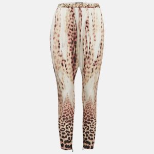 Just Cavalli Multicolor Leopard Print Silk Waist Detail Pants S, Clothing - Luxury Closet catalog