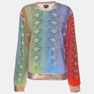 Just Cavalli Multicolor Python Print Cotton Blend Sweater M, Sweaters & Cardigans - Luxury Closet catalog