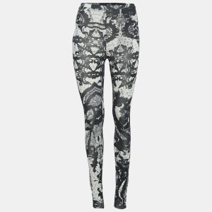 Just Cavalli Black/White Printed Jersey Leggings S, Clothing - Luxury Closet catalog