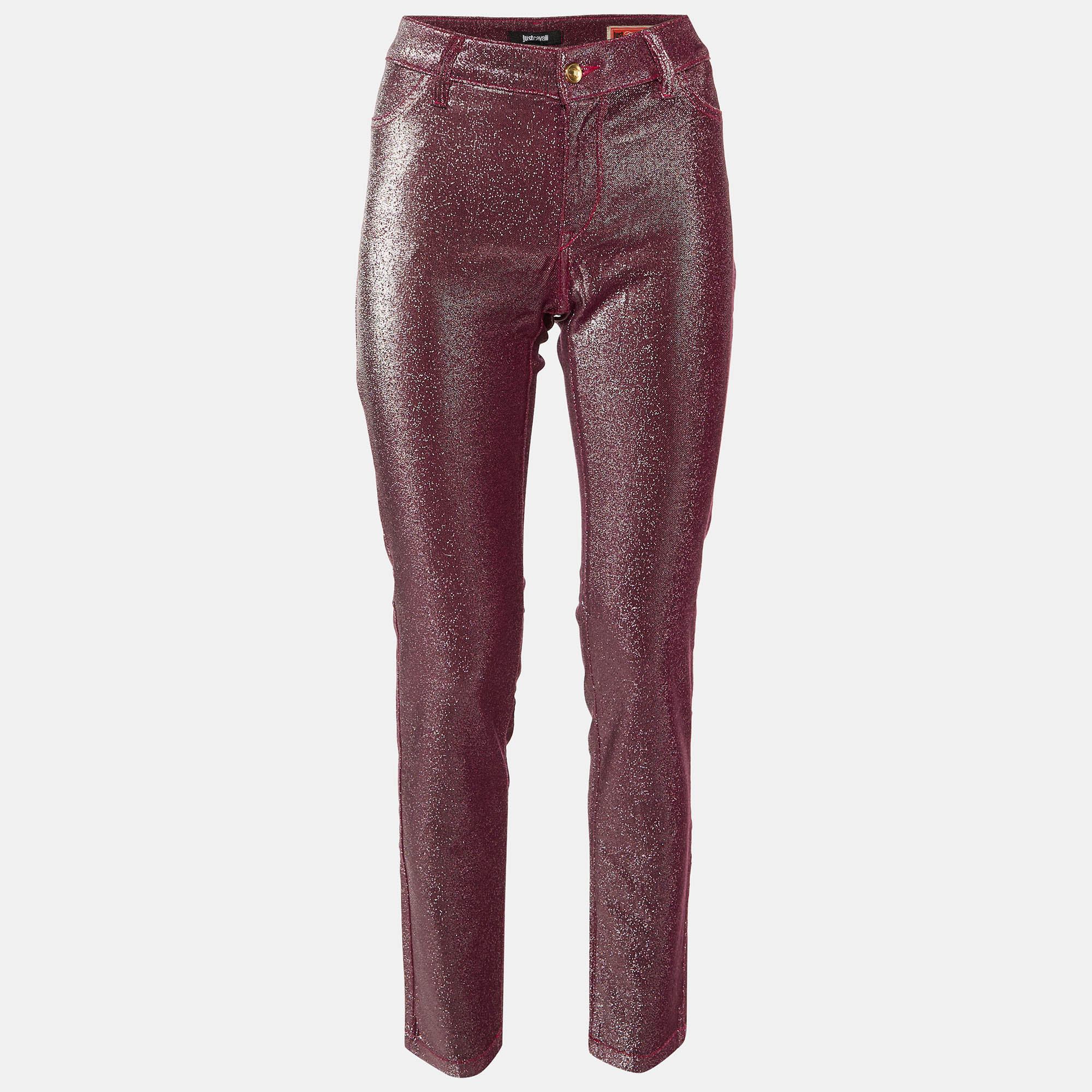 Just Cavalli Pink Metallic Cotton Just Chic Jeggings L/Waist 32", Jeans - Luxury Closet catalog