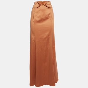 Just Cavalli Orange Satin Fit & Flare Maxi Skirt L, Skirts - Luxury Closet catalog