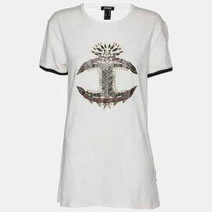 Just Cavalli White Cotton Blend Monogram T-Shirt L, Shirts & Tops - Luxury Closet catalog