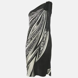 Just Cavalli Black printed Silk One Shoulder Dress S, Dresses - Luxury Closet catalog